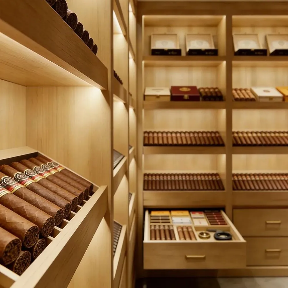 VIPHONYA Stainless Steel Cigar Humidor Cabinet 448L Digital view 2