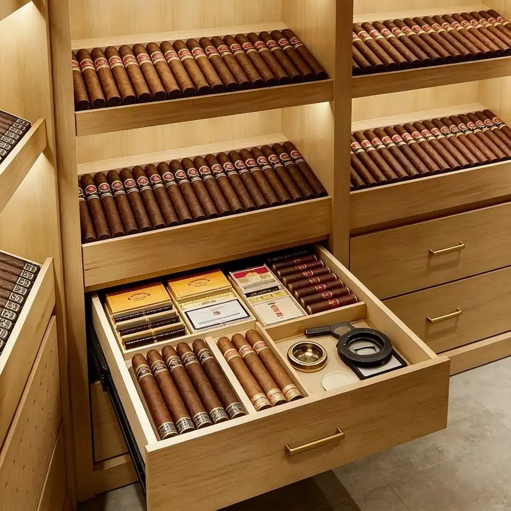 VIPHONYA Stainless Steel Cigar Humidor Cabinet 448L Digital view 4