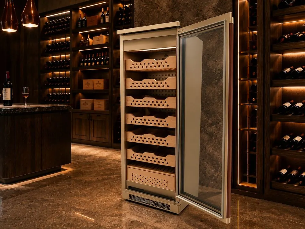 Electric Stainless Steel Cigar Humidor Cabinet Wholesale (RM-034) view 3