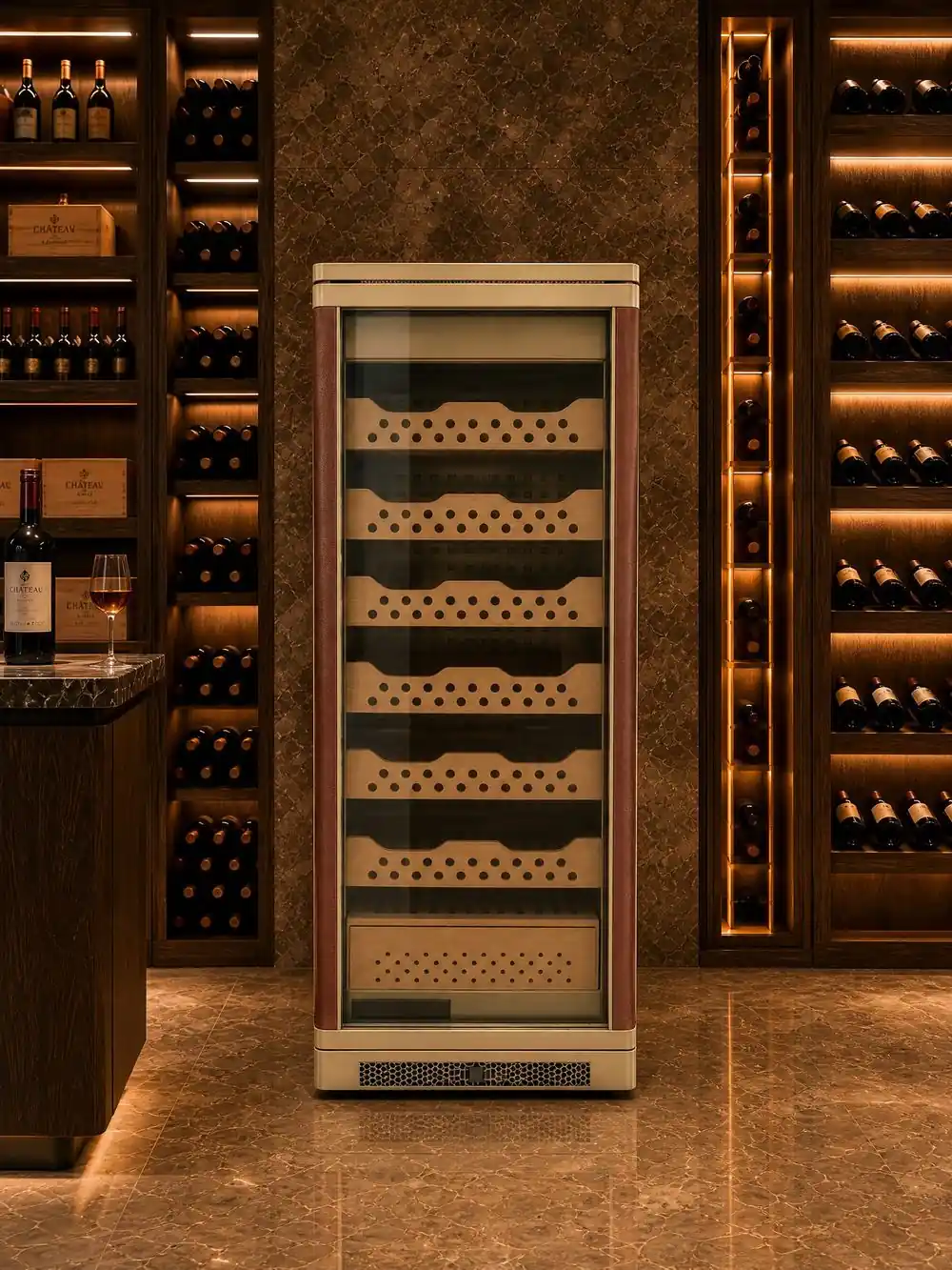 Electric Stainless Steel Cigar Humidor Cabinet Wholesale (RM-034) view 5
