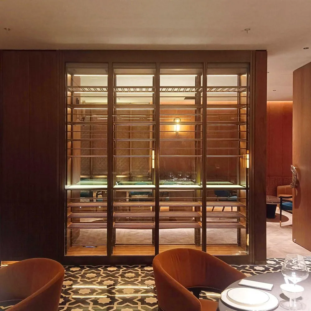 Built-In Corner Stainless Steel Wine Display Cabinet, Refrigerator