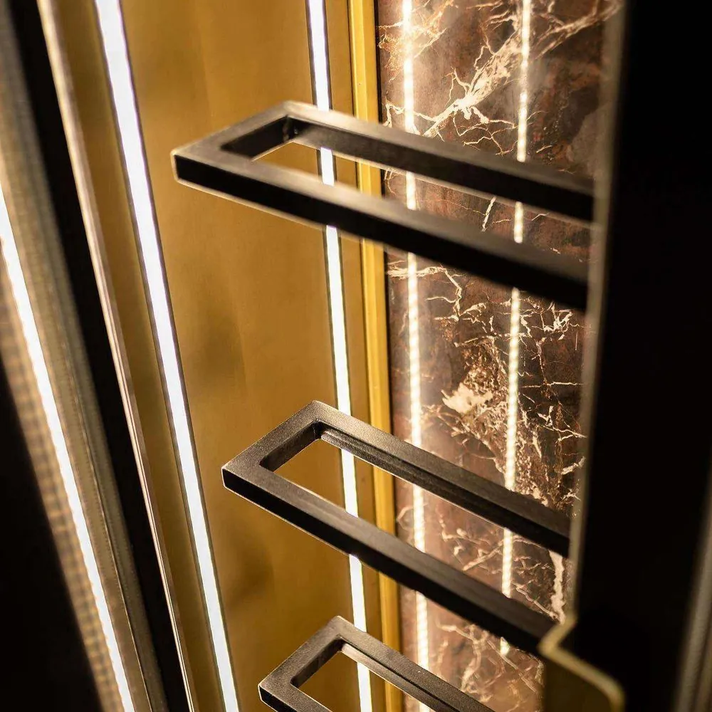 Metal Wine Cabinet Dual Zone Wine Cooler, Stainless Steel LED Light view 2