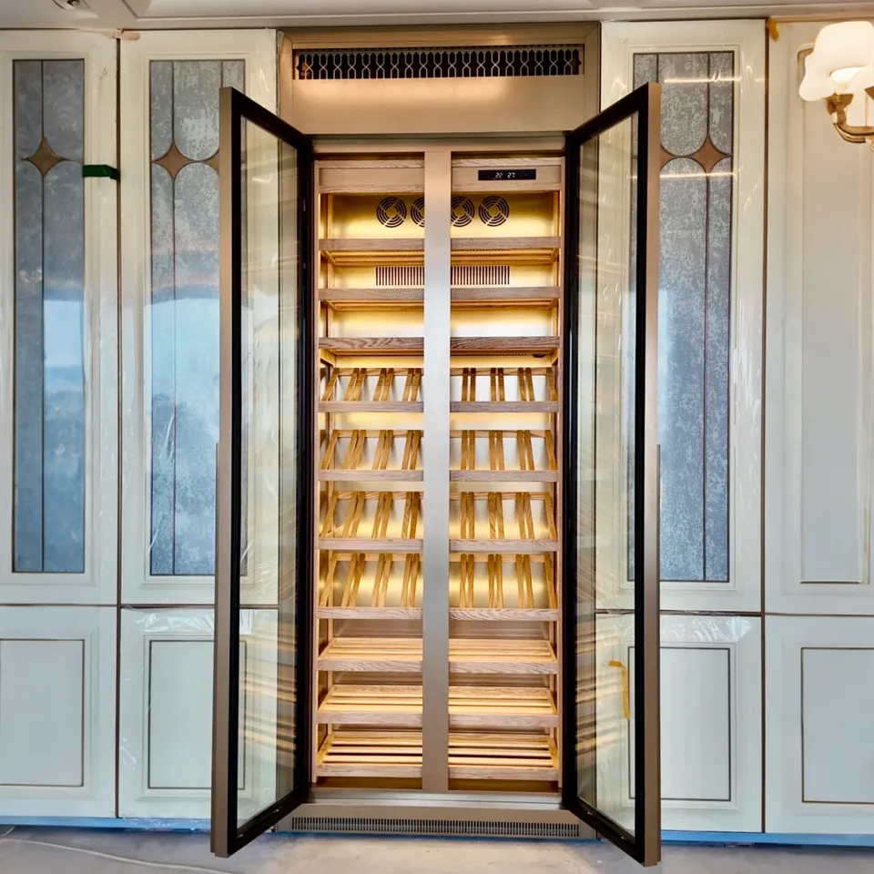 Electric USB Dual-Zone Stainless Steel Wine Cabinet with Compressor Cooling view 1