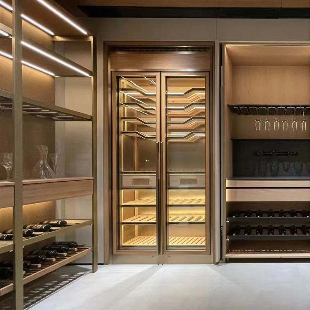 Custom Stainless Steel Wine Cabinet