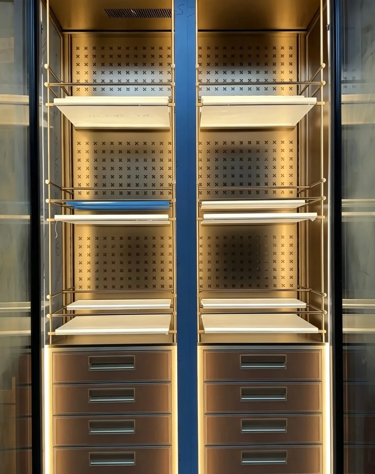 Custom Illuminated Wine Display Cabinet with Glass Doors view 4