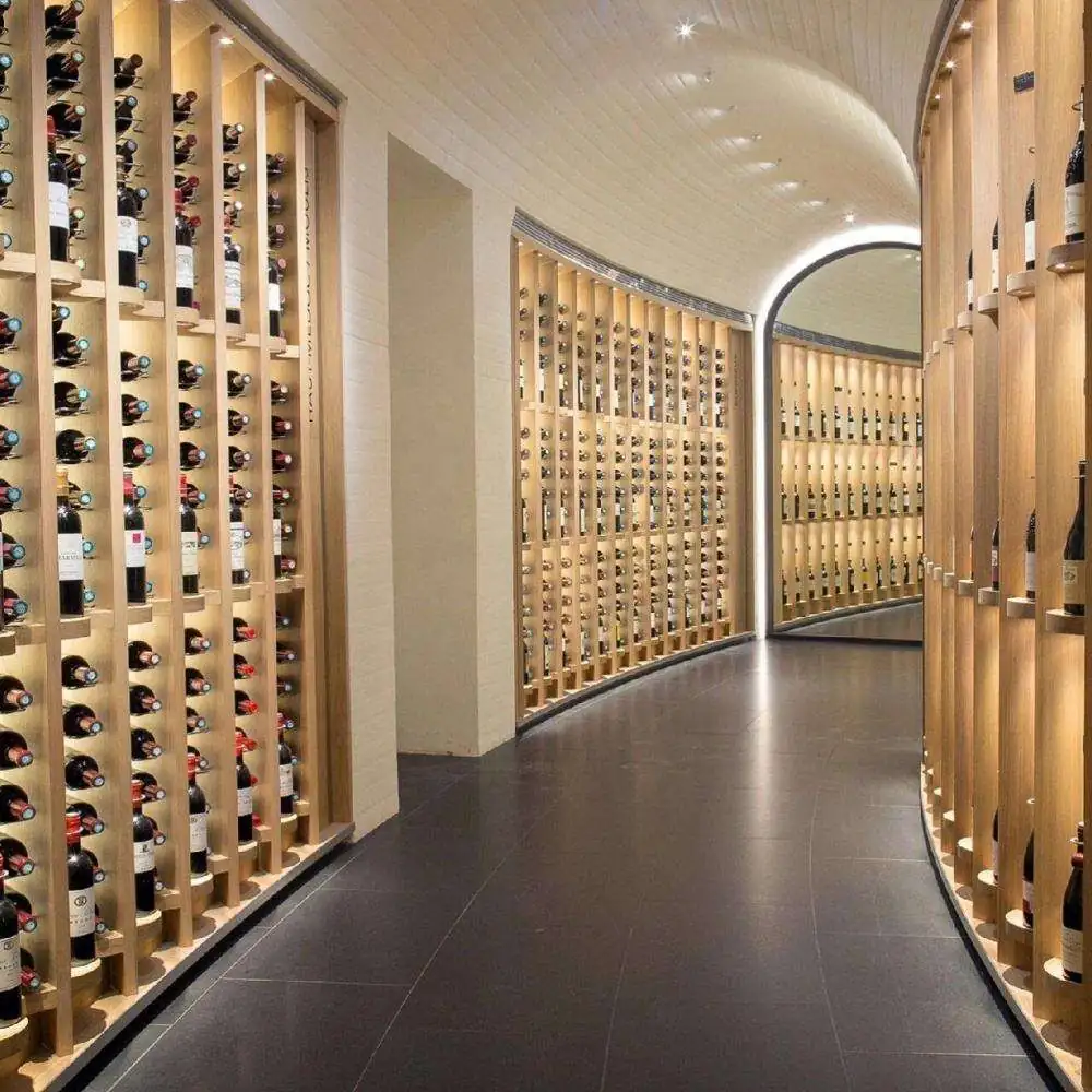 Stainless Steel Wine Cellar 200 Bottles, Solid Wood with Cooling view 2