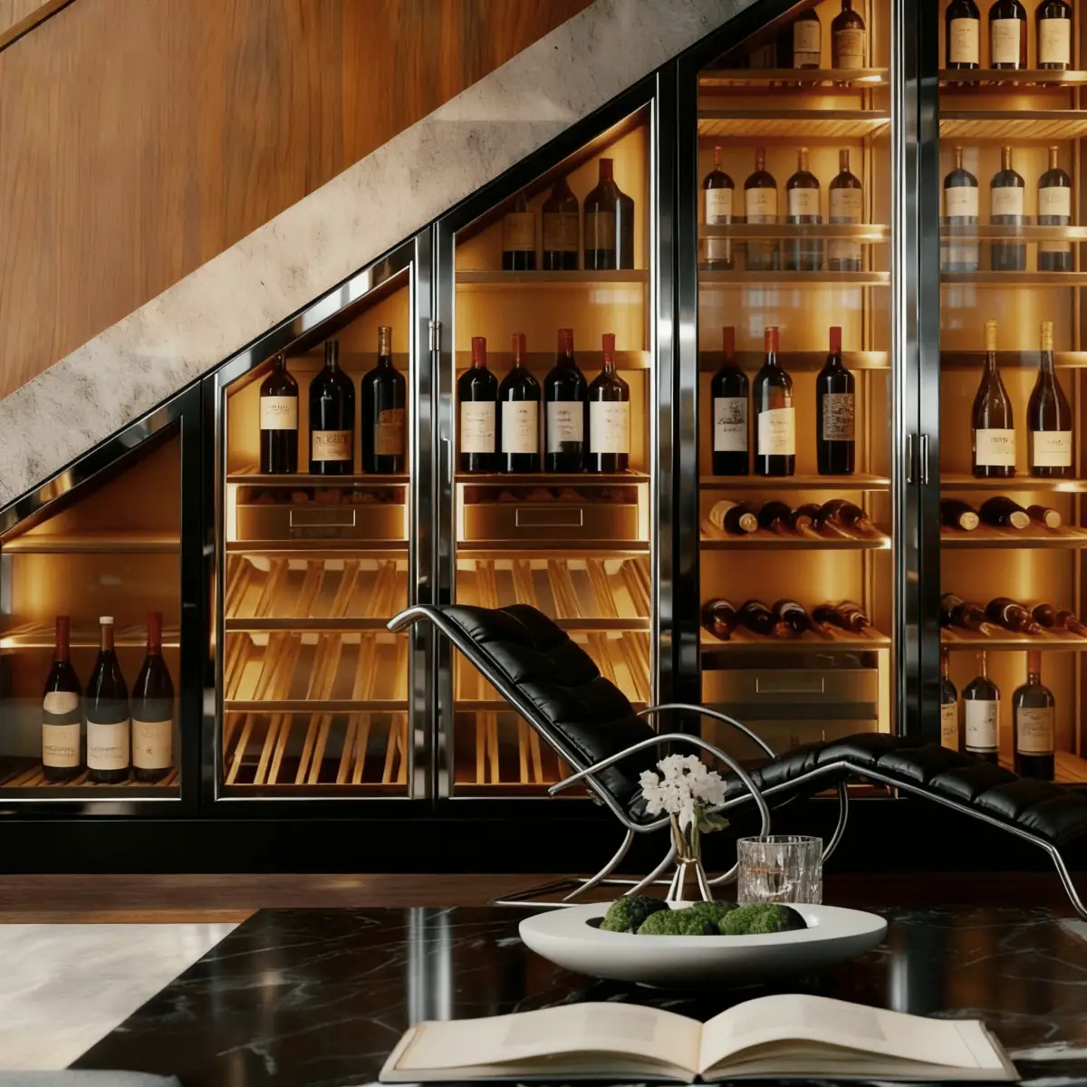 Custom Curved Stainless Steel Wine Cellar Cabinet with Single-Zone Cooling view 4