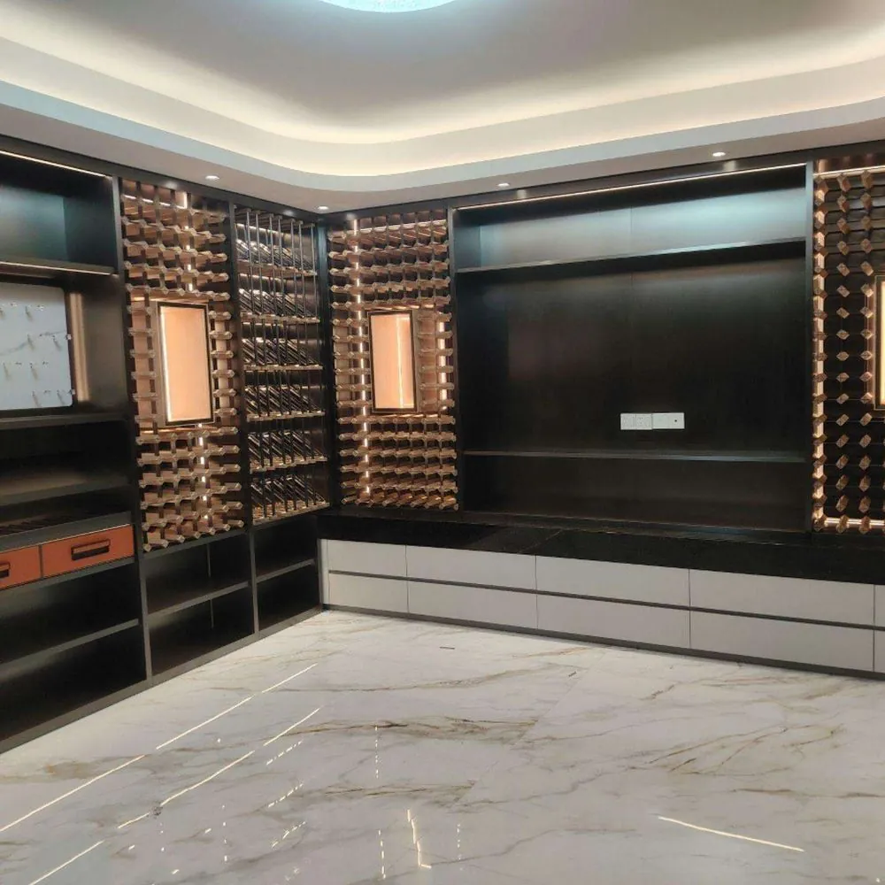 RM-006 Hybrid Stainless Steel and Solid Wood Wine Cellar for 120 Bottles view 2