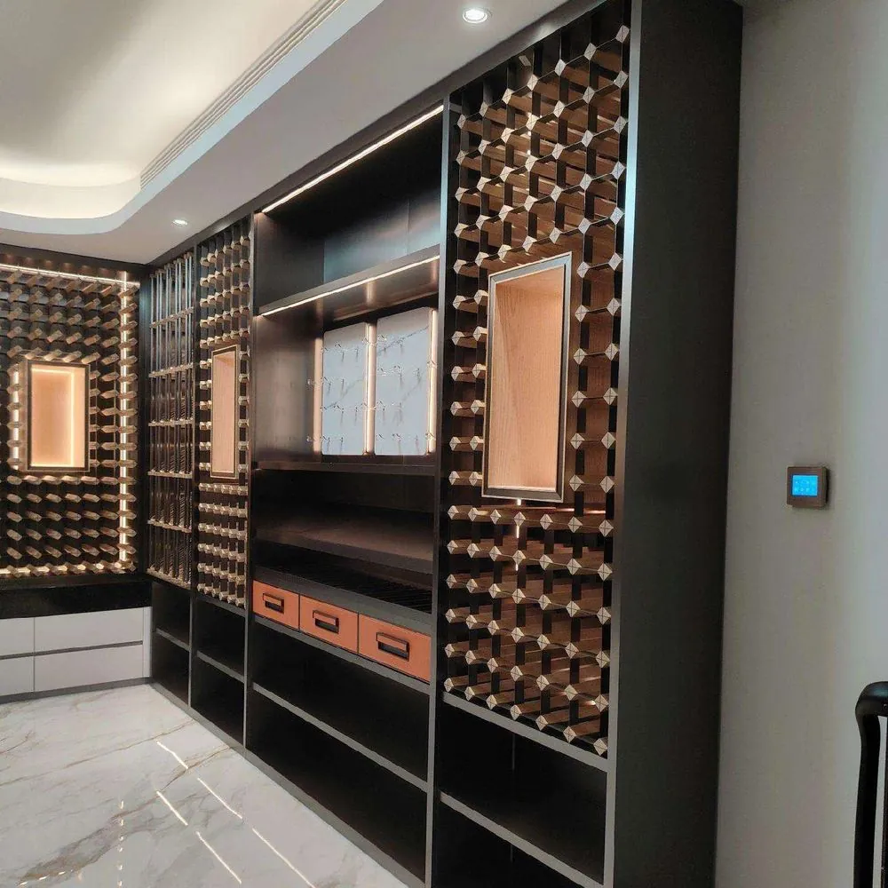RM-006 Hybrid Stainless Steel and Solid Wood Wine Cellar for 120 Bottles view 3