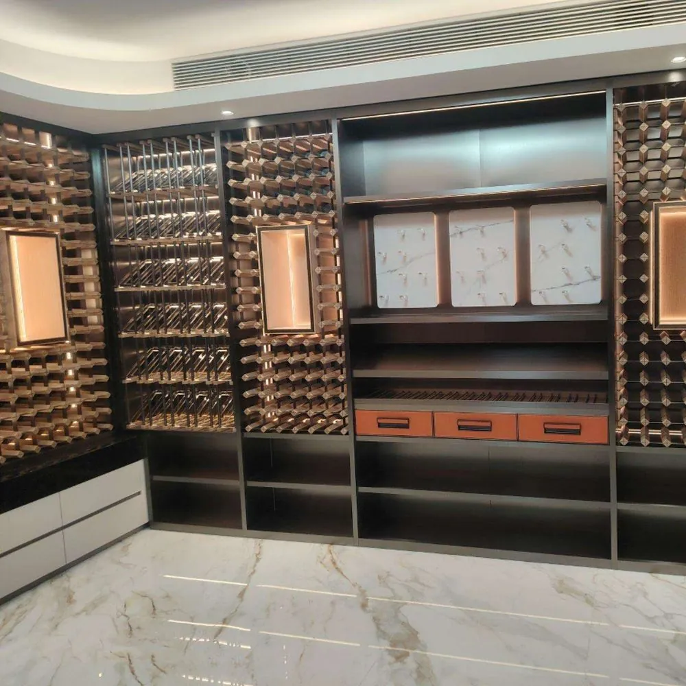 RM-006 Hybrid Stainless Steel and Solid Wood Wine Cellar for 120 Bottles view 4