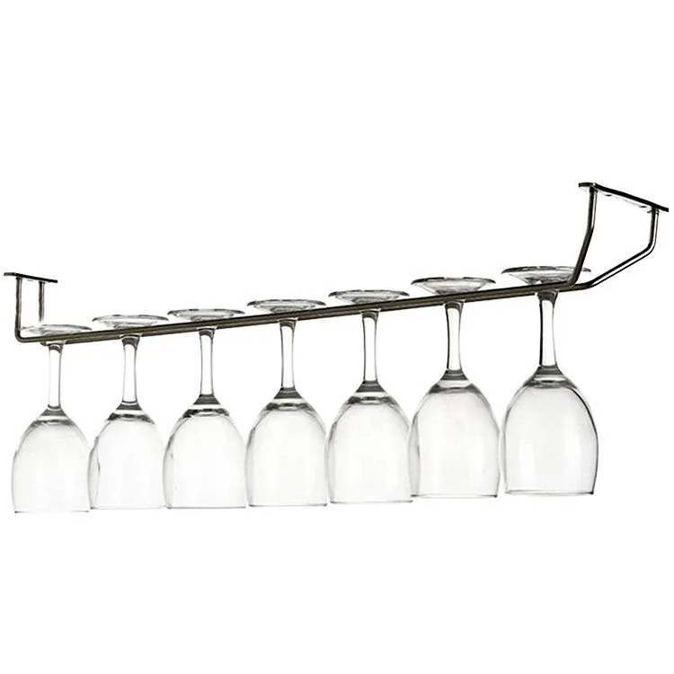 Stainless Steel Wine Rack Gold Bottle Display, Hanging Cup Custom view 1